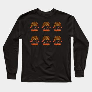 Simple Dark Tree with Falling Leaves and Pumpkins Pack Long Sleeve T-Shirt